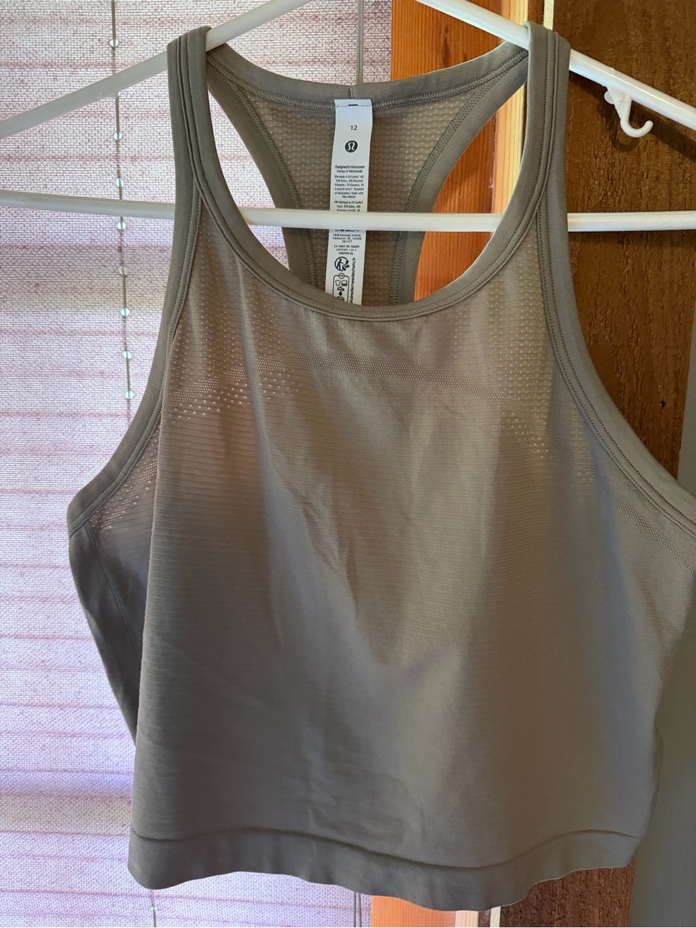 lululemon athletica Taupe Racerback Crop Tank